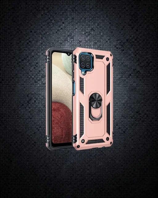 Samsung Galaxy A22 Kılıf Sofya Yüzüklü Silikon Kapak - Rose