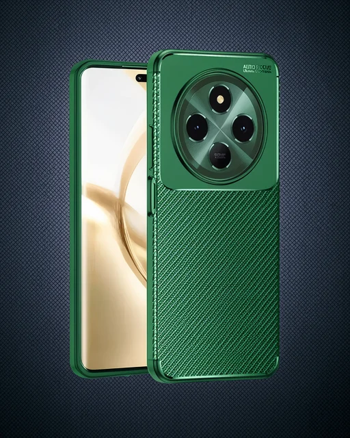 Tecno Spark 30 Kılıf Auto Focus Karbon Kapak - Koyu Yeşil