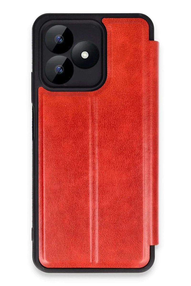 Realme Note 50 4G Kılıf Flip Cover - Kırmızı