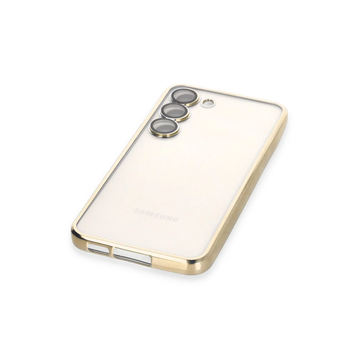 Samsung Galaxy S23 Kılıf Razer Lensli Silikon - Gold görsel 4