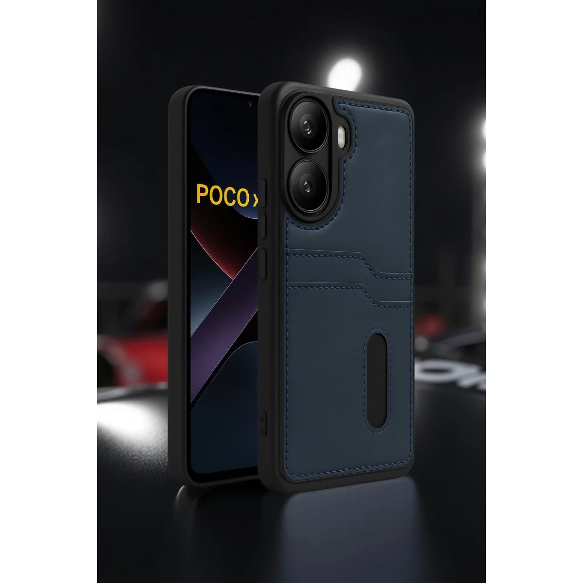 Xiao Poco X7 Pro Kılıf Sara Kartvizitli Deri Kılıf - Kırmızı görsel 2