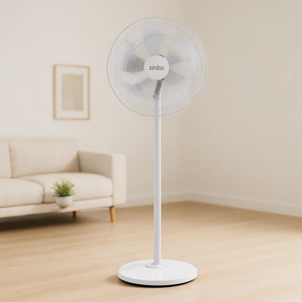 Ayaklı vantilatör 5 kanat 18'' (yaklaşık 45 cm) Sessiz 3 Kademe 140 cm görsel 2