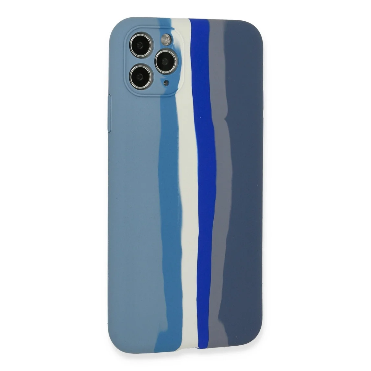 Apple İphone 11 Pro Kılıf Ebruli Lansman Silikon - Mavi-gri görsel 3