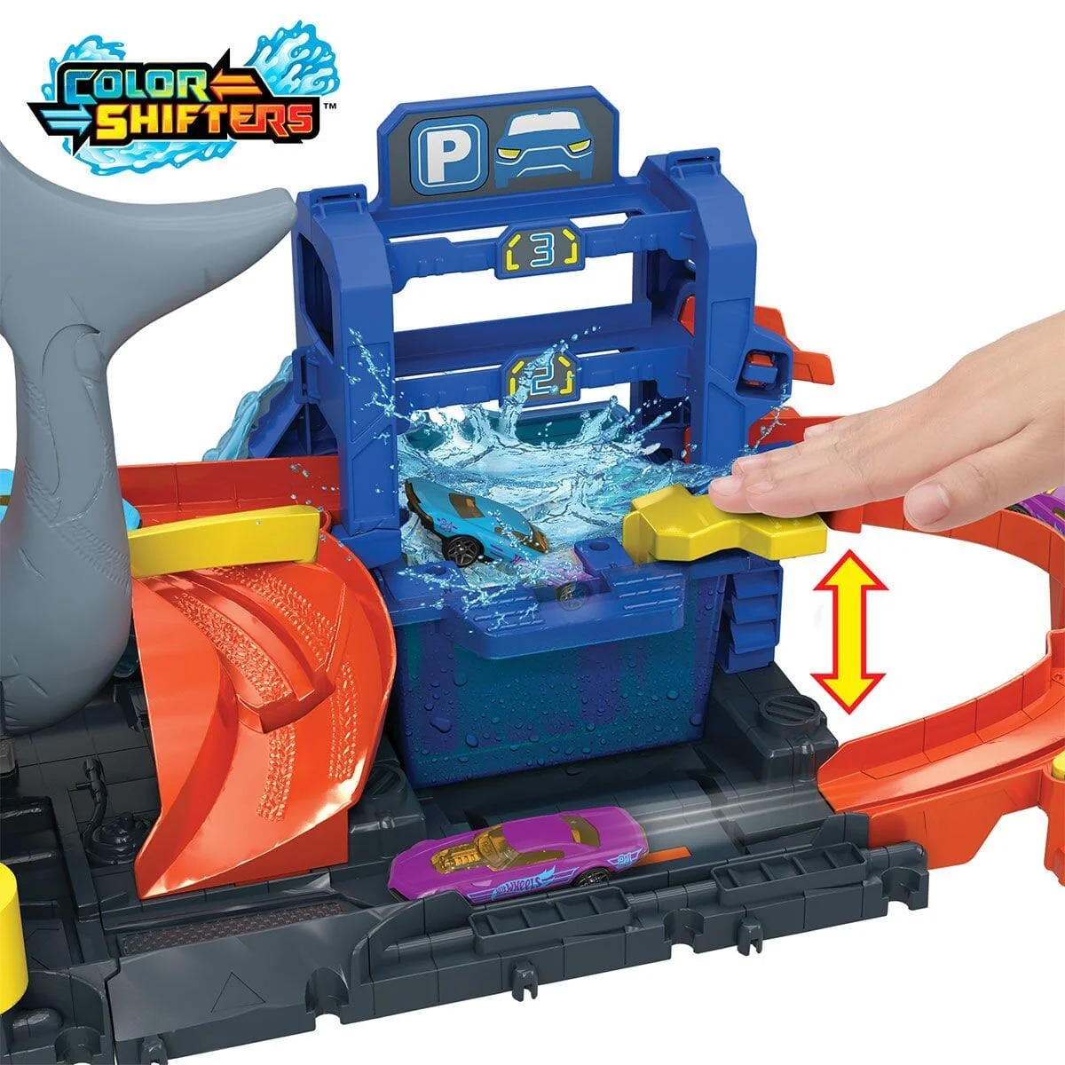 HTN82 Hot Wheels Muhteşem Köpek Balığı Araba Yıkama Oyun Seti görsel 5