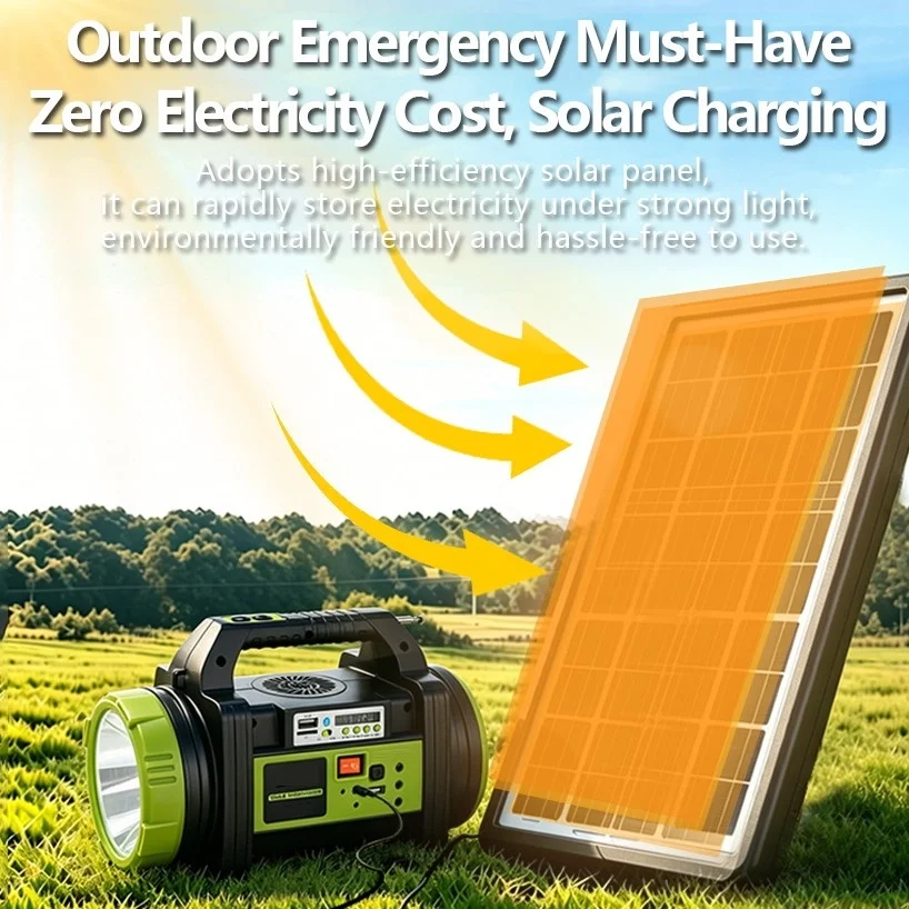 WS-5683 30W Şarjlı Solar Ev Aydınlatma Seti Radyo Fan Powerbank Spot Fener görsel 7