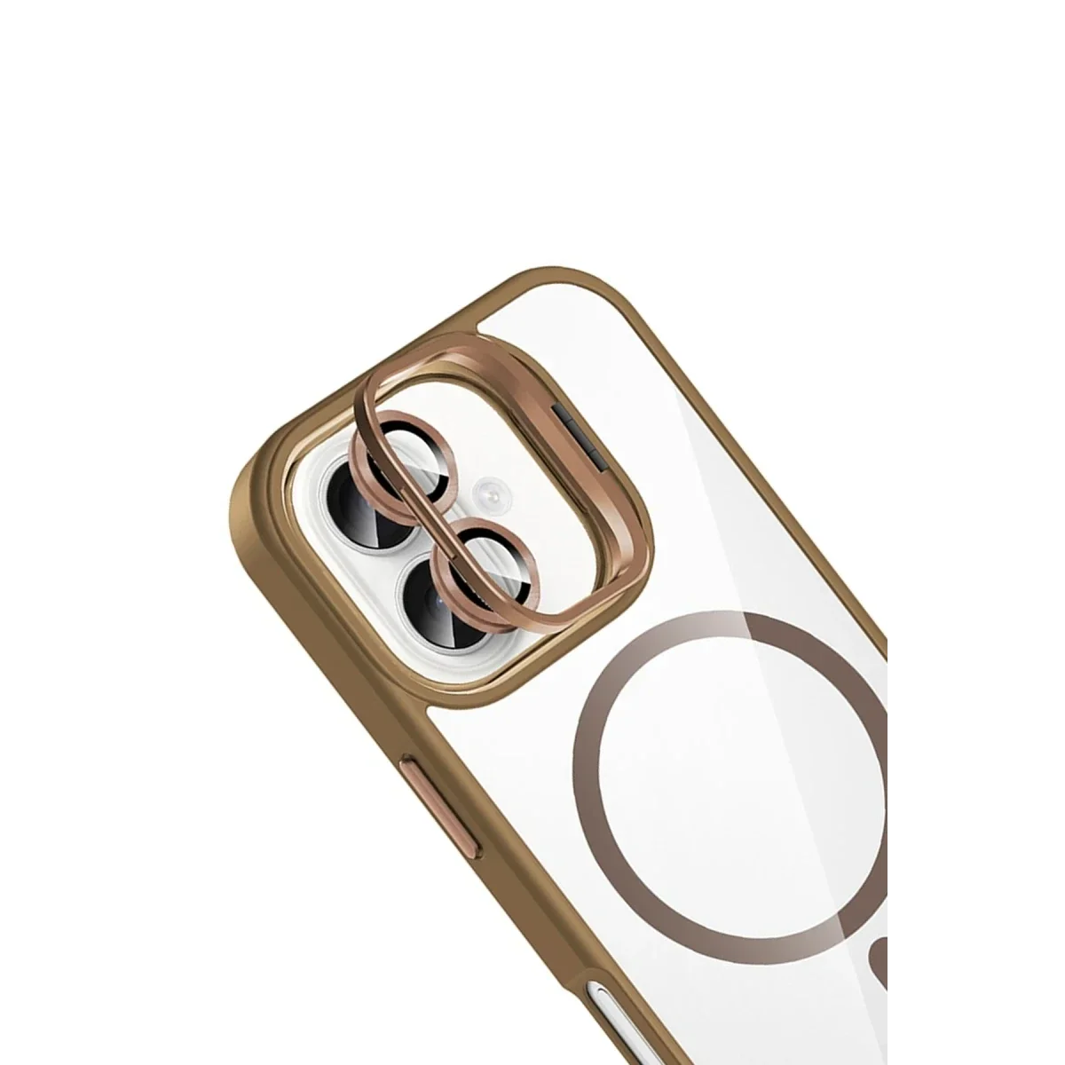 Joko Apple iPhone 17 Remim Lensli Magsafe Standlı Kapak - Kahverengi görsel 2