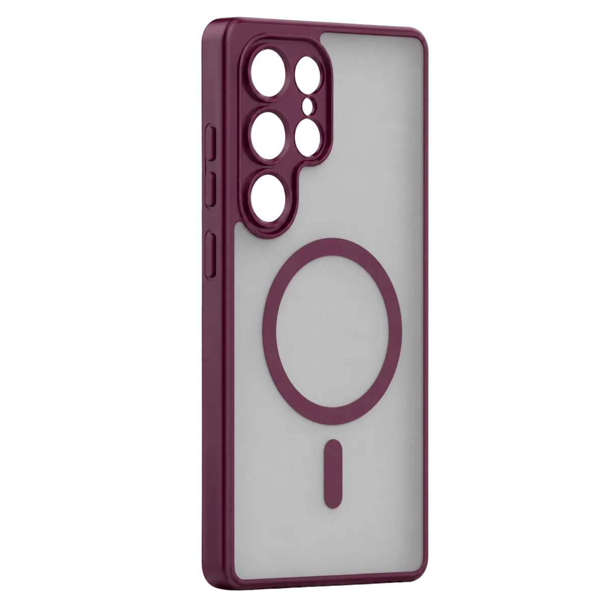 Samsung Galaxy S24 Ultra Loji Magsafe Kapak - Bordo