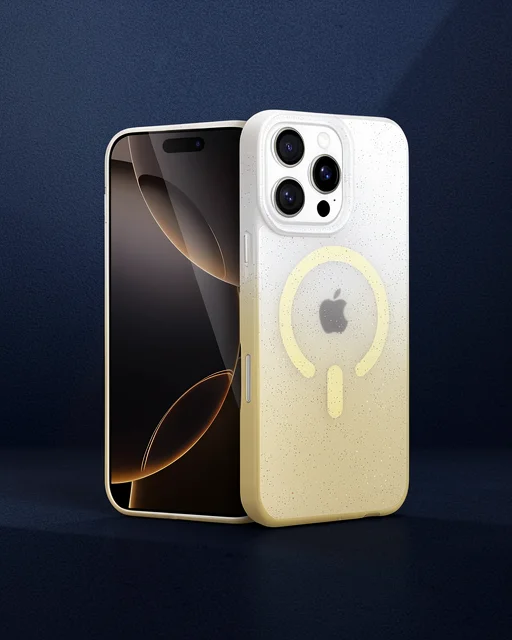 Apple İphone 16 Pro Pummel Shiny Magsafe Kapak - Gold