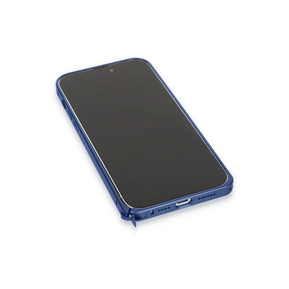 Joko Apple İphone 15 Pro Metal Bumper Mat Kapak - Lacivert görsel 6