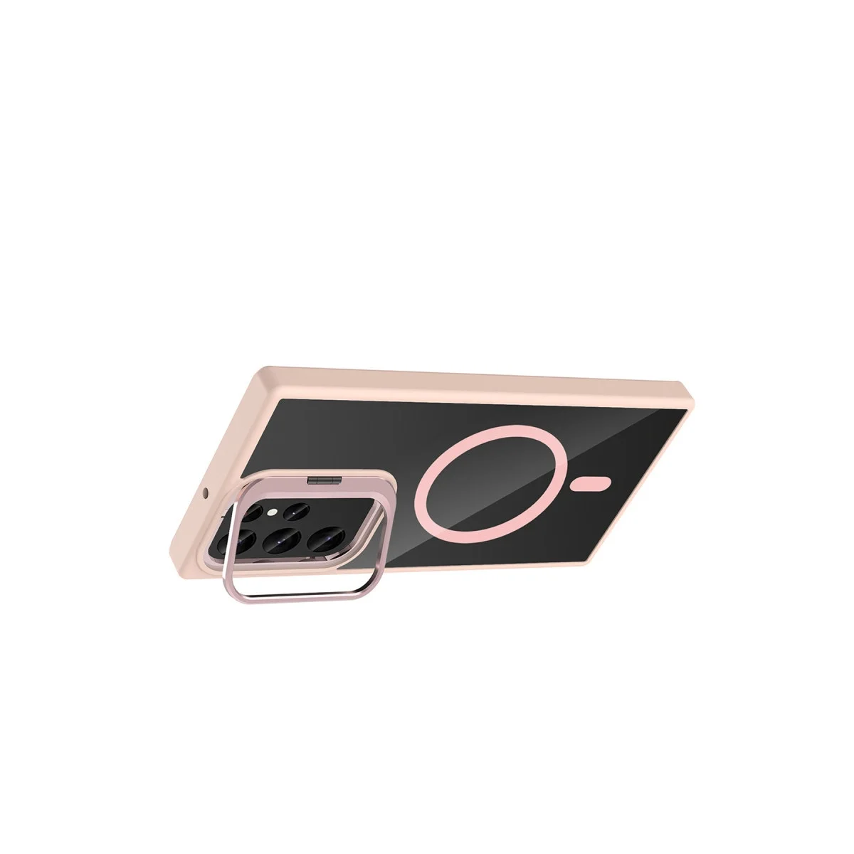 Joko Samsung Galaxy S25 Ultra Rem Lensli Magsafe Standlı Kapak - Pembe görsel 3