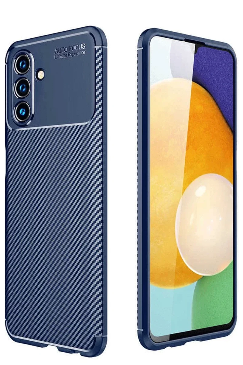 Samsung Galaxy A26 Kılıf Auto Focus Karbon Kapak - Lacivert görsel 2