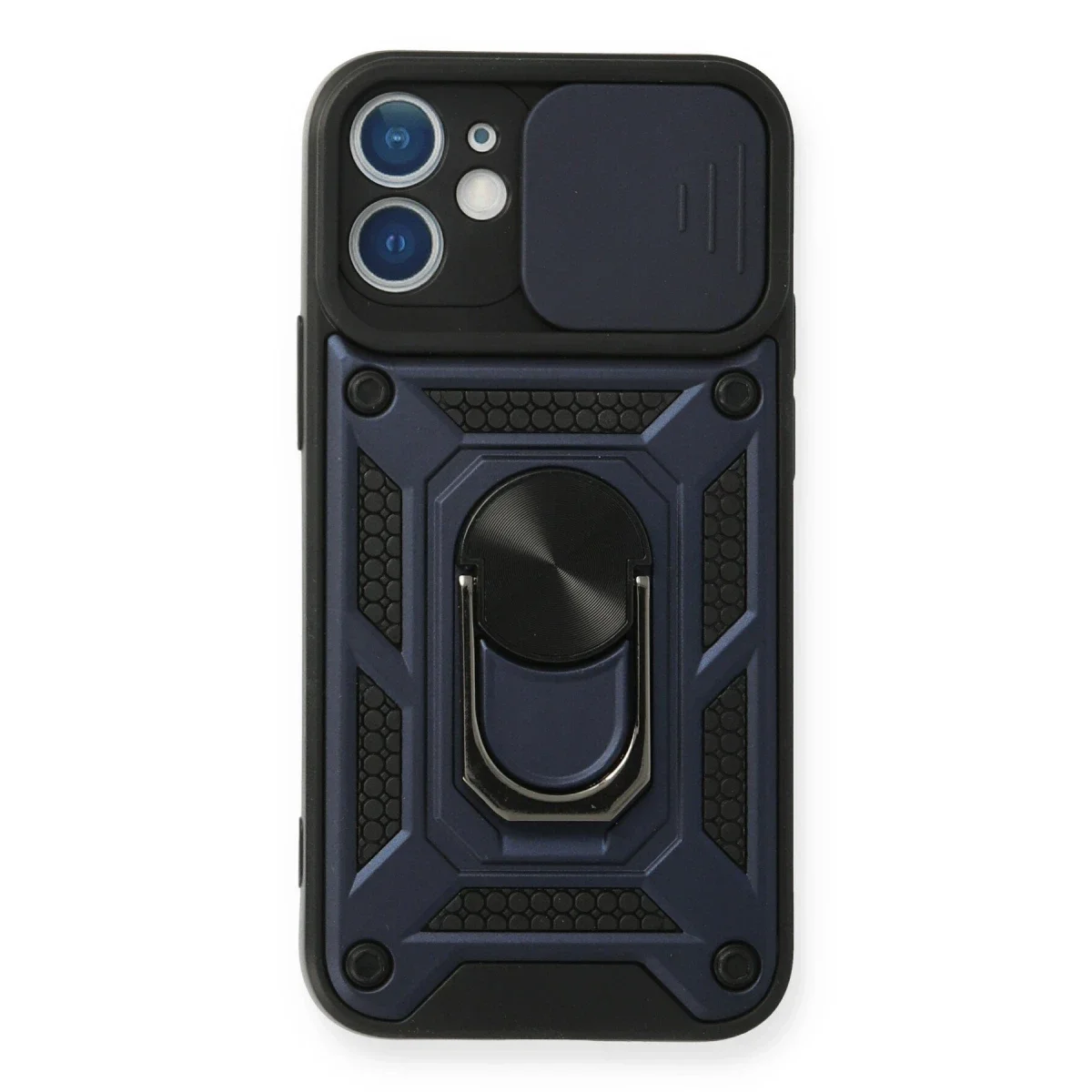 Apple iPhone 11 Kılıf Pars Lens Yüzüklü Silikon - Lacivert