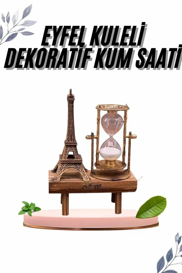 Paris Eyfel Kulesi Hediyelik Eyfel Retro Kum Saati Dekoratif Eşya görsel 2
