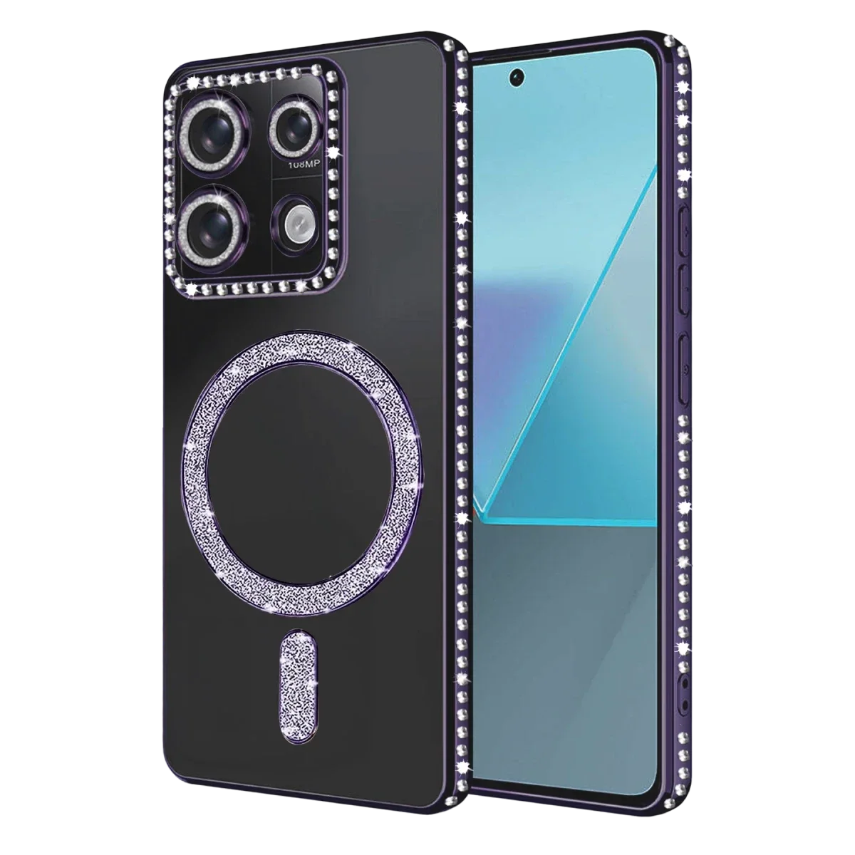 Xiaomi Redmi Note 13 Pro 4G Joke Simli Magneticsafe Kılıf - Derin Mor