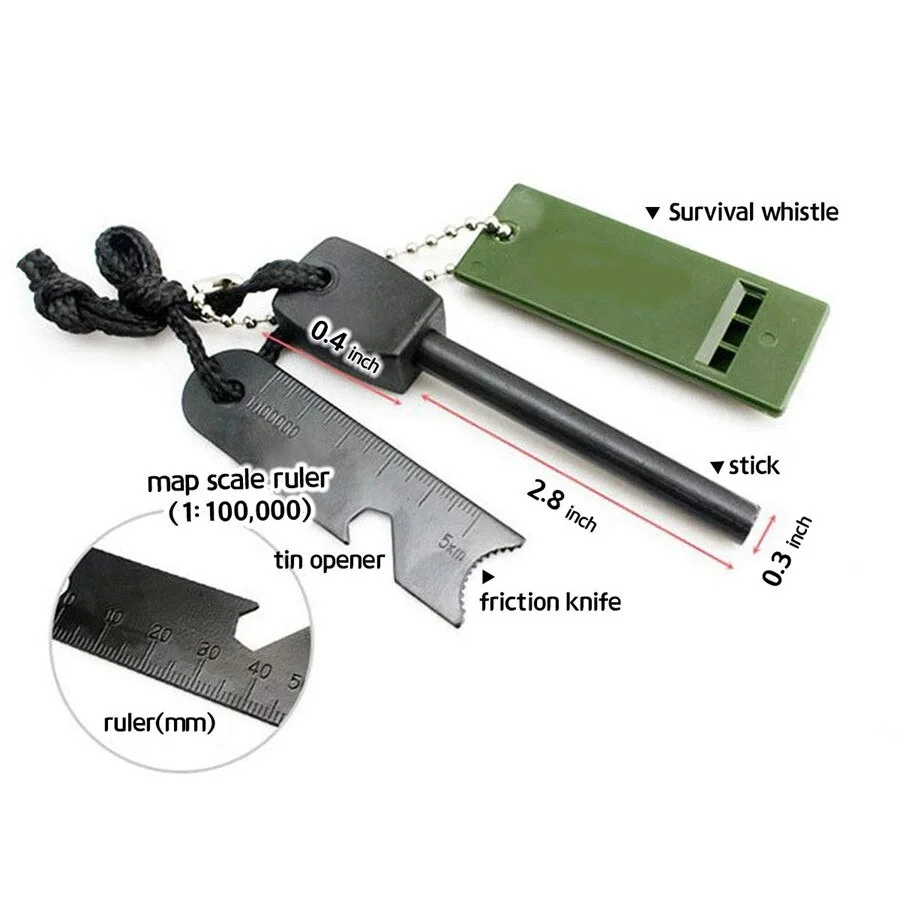 Survive Magnezyum Çubuğu Ateş Başlatıcı Çakmak Taşı görsel 4