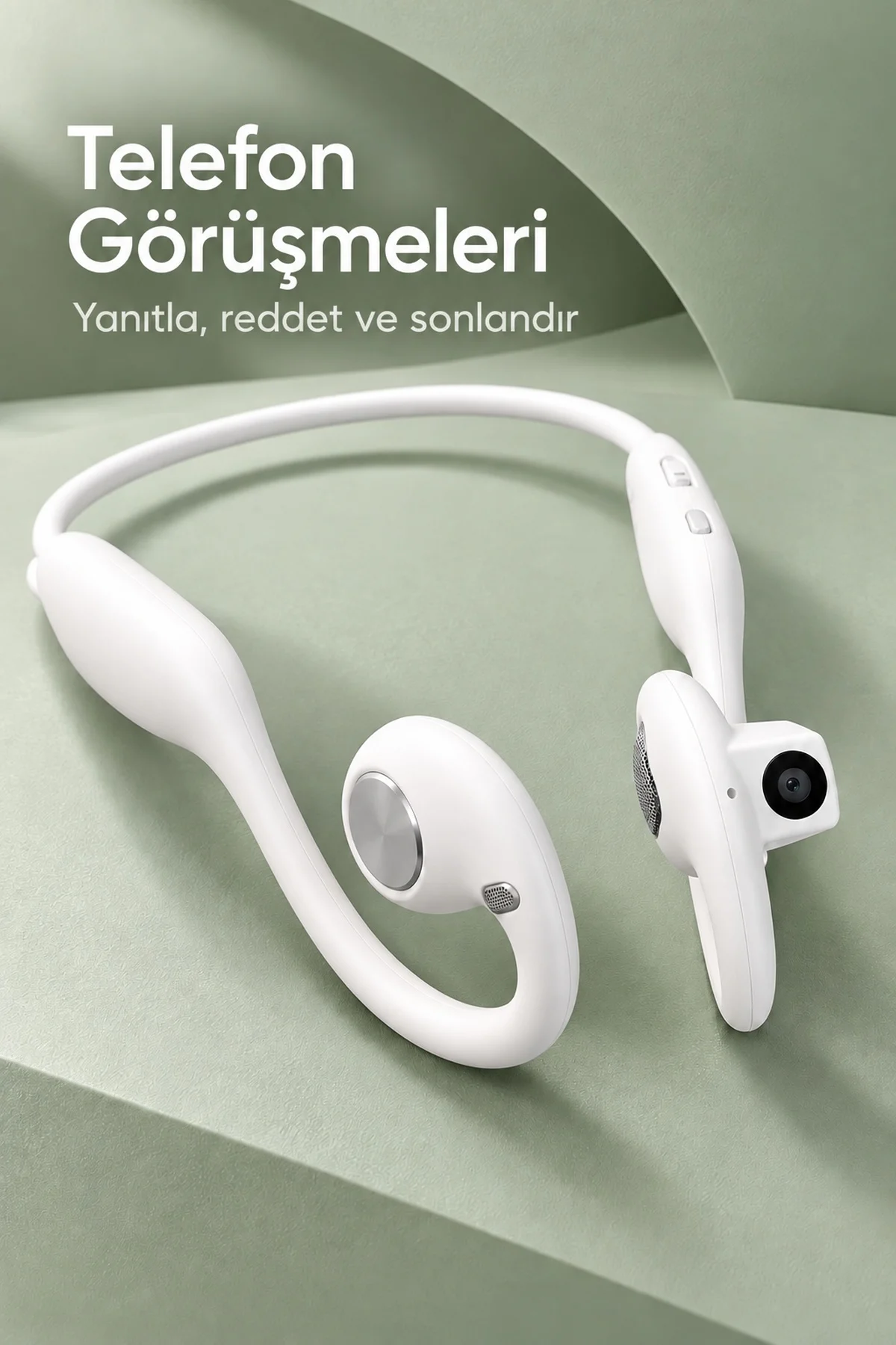 Manyetik Şarjlı Kablosuz Kulaklık Dokunmatik Müzik Kontrollü görsel 4