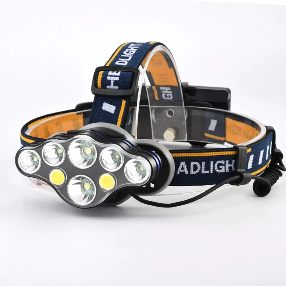 PS-888 Güçlü USB Şarj Edilebilir Profesyonel 8 Mod 6000 Lümen 8 LED Su Geçirmez Kafa Feneri görsel 3