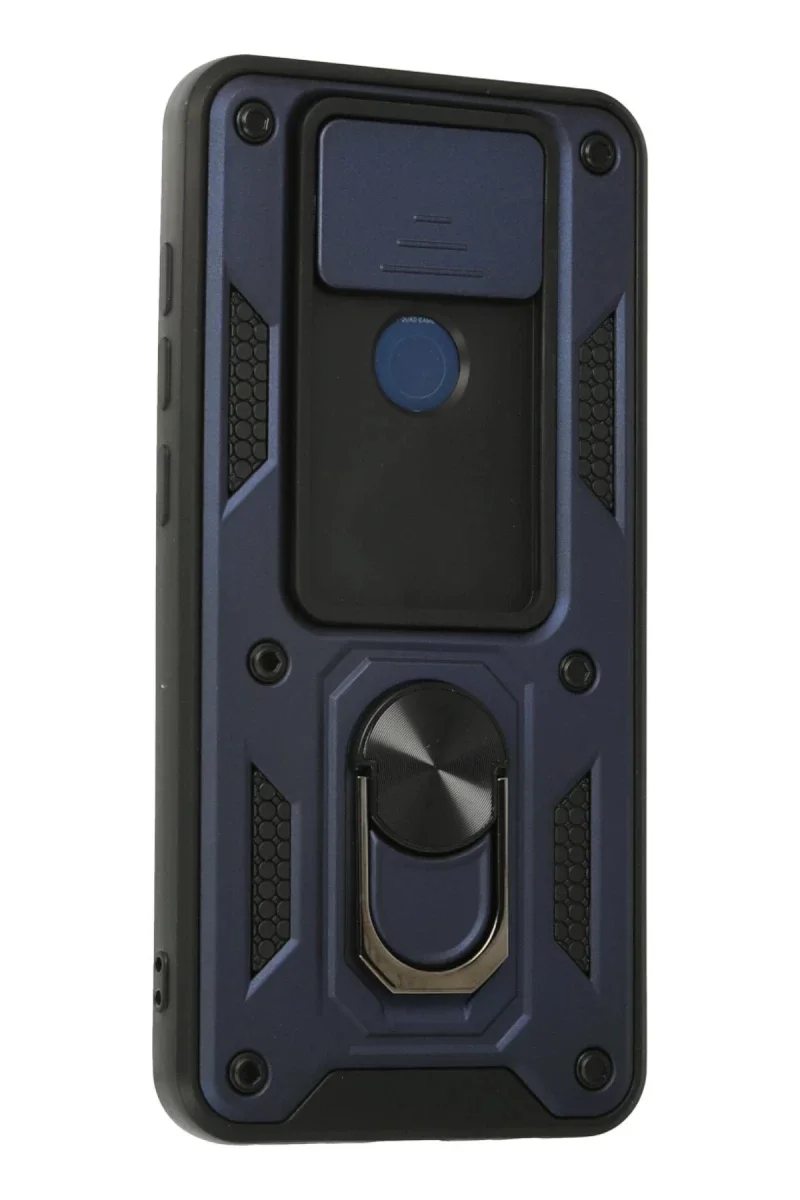Xiao Red Note 9 Kılıf Pars Lens Yüzüklü Silikon - Lacivert görsel 3