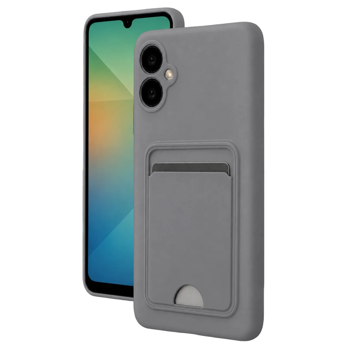 Samsung Galaxy A07 4G Kelvin Kartvizitli Silikon - Gri