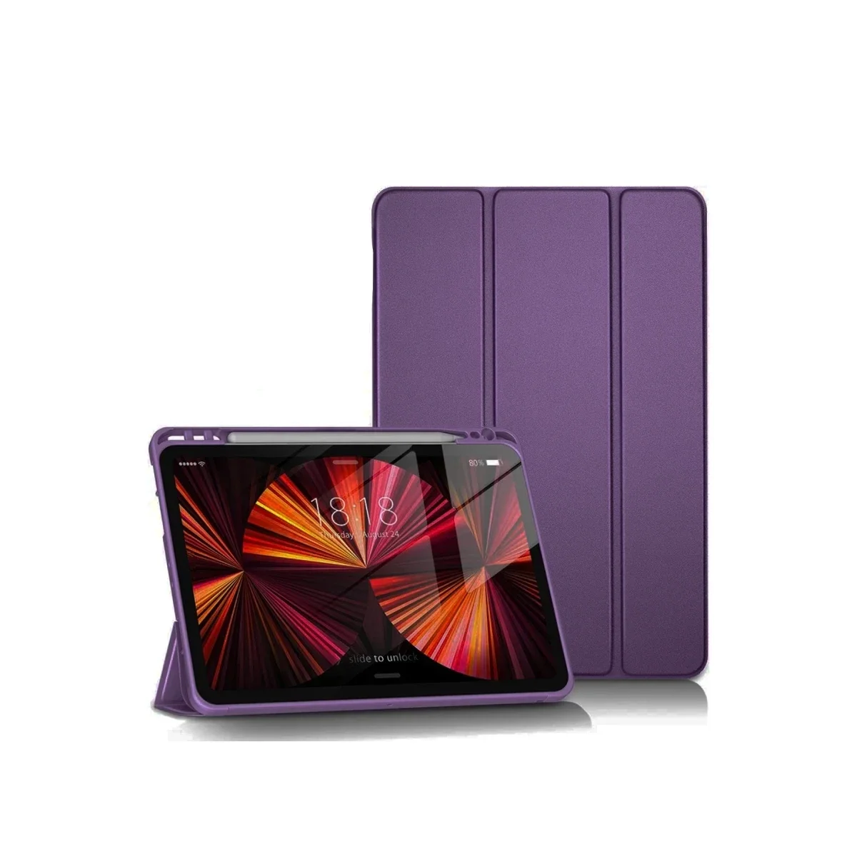 Apple iPad Pro 11 (2024) Kılıf Tablet Smart Kılıf - Mor görsel 2