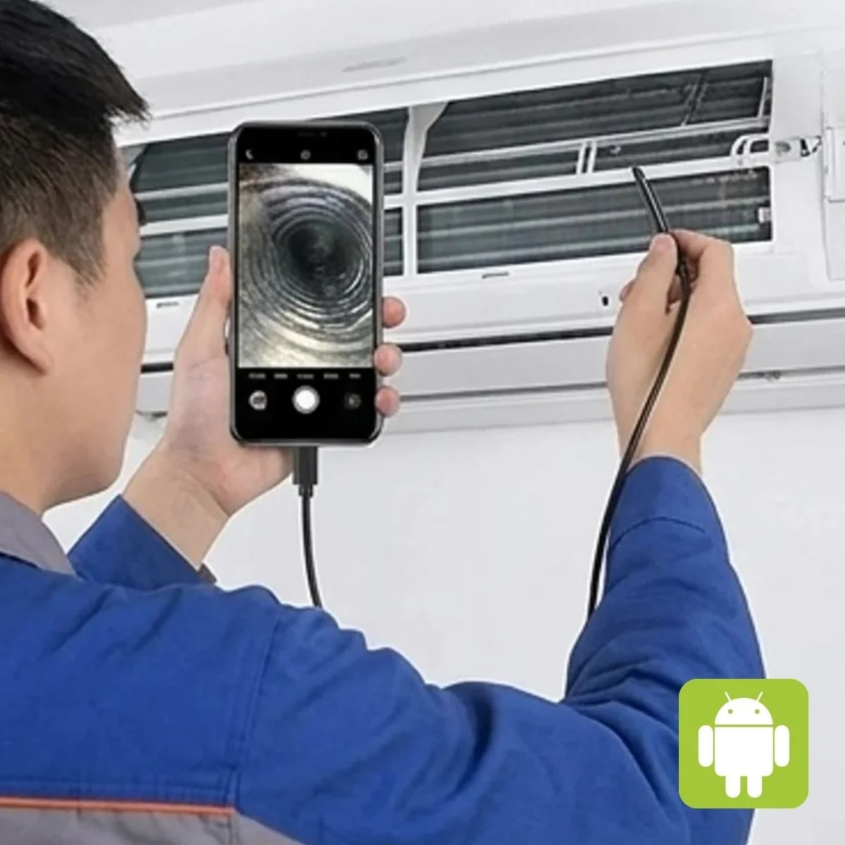 3 Metre Android Telefon Uyumlu 6 LED Işıklı Su Geçirmez Endoskop / Boroskop Yılan Kamera HD görsel 4