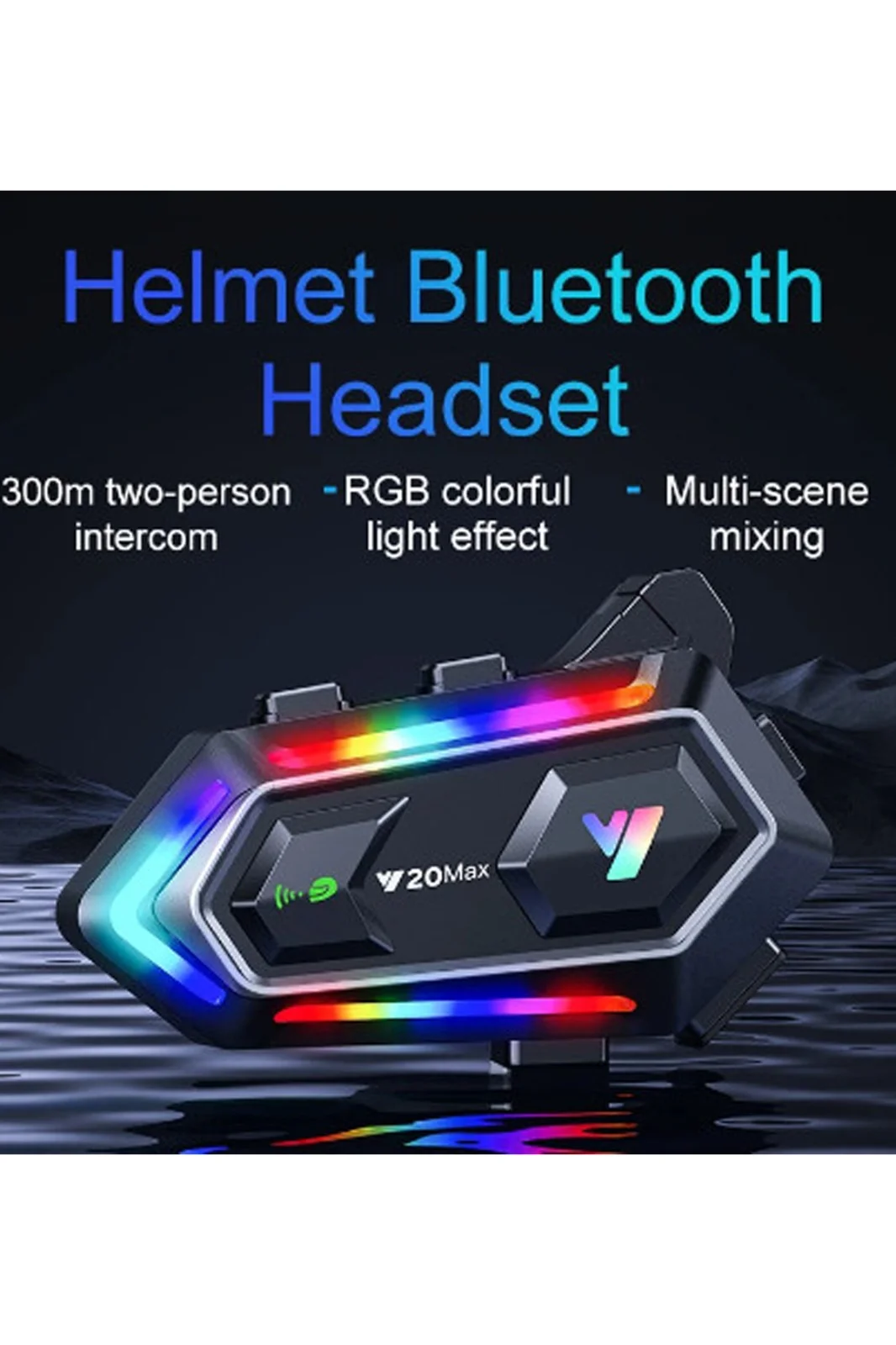 Y20 Max Motosiklet Bluetooth 5.3 Kask Intercom 2 Kişi 300 Metre Eşleşme Özellikli görsel 2