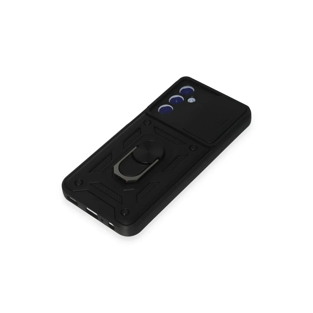 Samsung Galaxy M34 5G Kılıf Pars Lens Yüzüklü Silikon - Siyah görsel 5