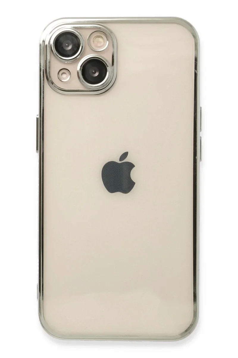 Apple iPhone 13 Kılıf Razer Lensli Silikon - Gümüş