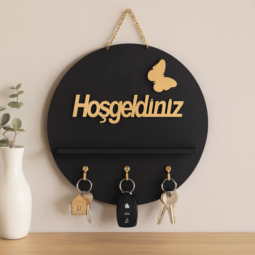 Yuvarlak Hoşgeldiniz Anahtarlık