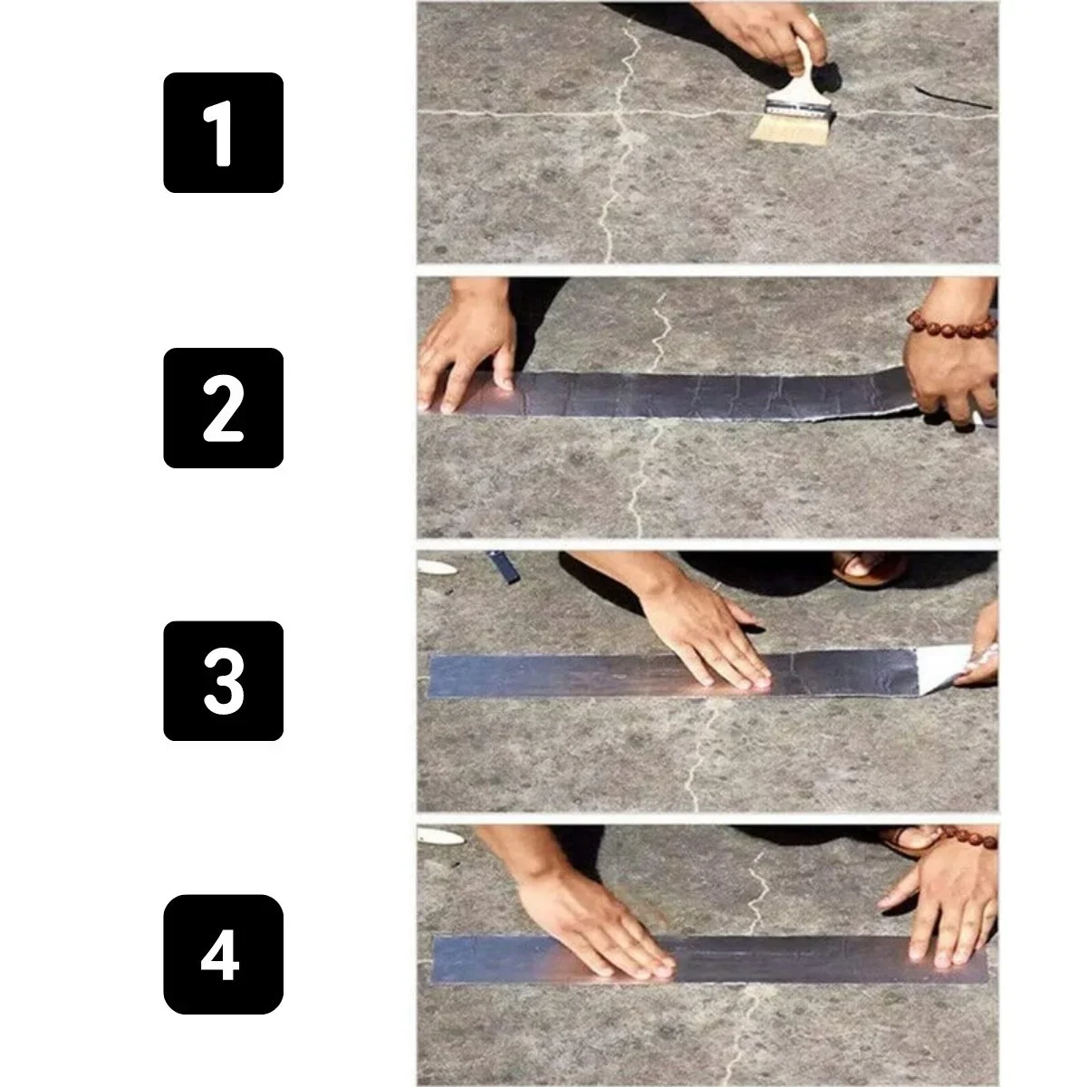 Buffer Yüksek Sıcaklık Dayanan Su Geçirmez Çatı Boru Duvar Çatlak Yapışkan Çamur Bant Folyo 5 mt x 10 cm görsel 6