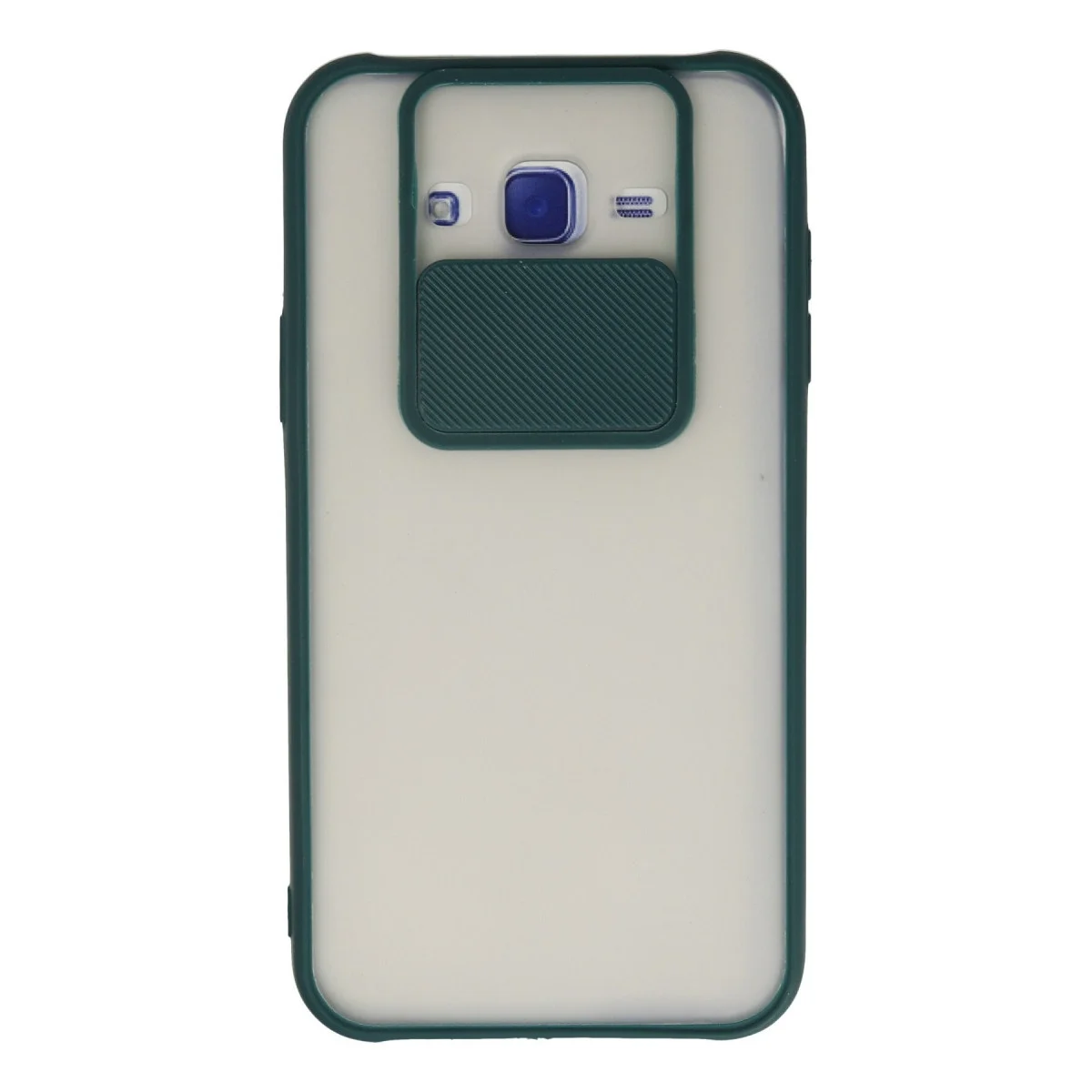 Samsung Galaxy J7 Kılıf Palm Buzlu Kamera Sürgülü Silikon - Yeşil
