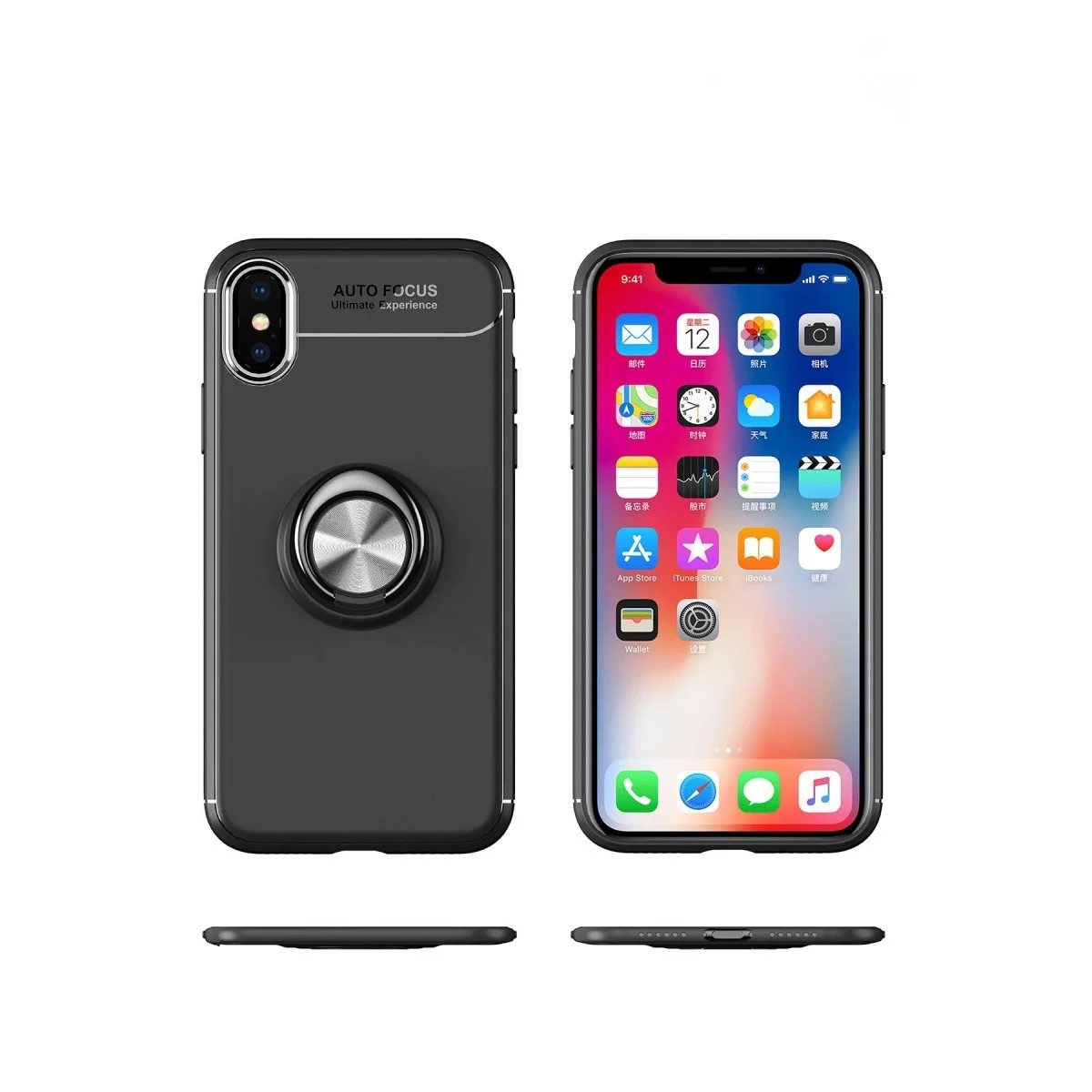 Apple İphone Xs Max Kılıf Range Yüzüklü Silikon - Siyah görsel 6