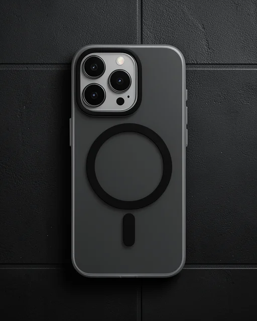 Apple İphone 15 Pro Kılıf Lodos Magneticsafe Mat Kapak - Siyah