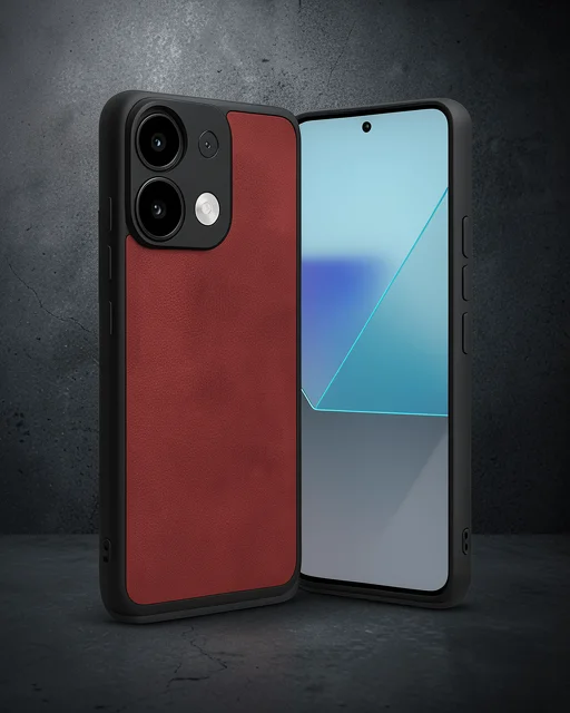Xiaomi Redmi Note 13 4g Kılıf Aras Deri Kapak - Kırmızı