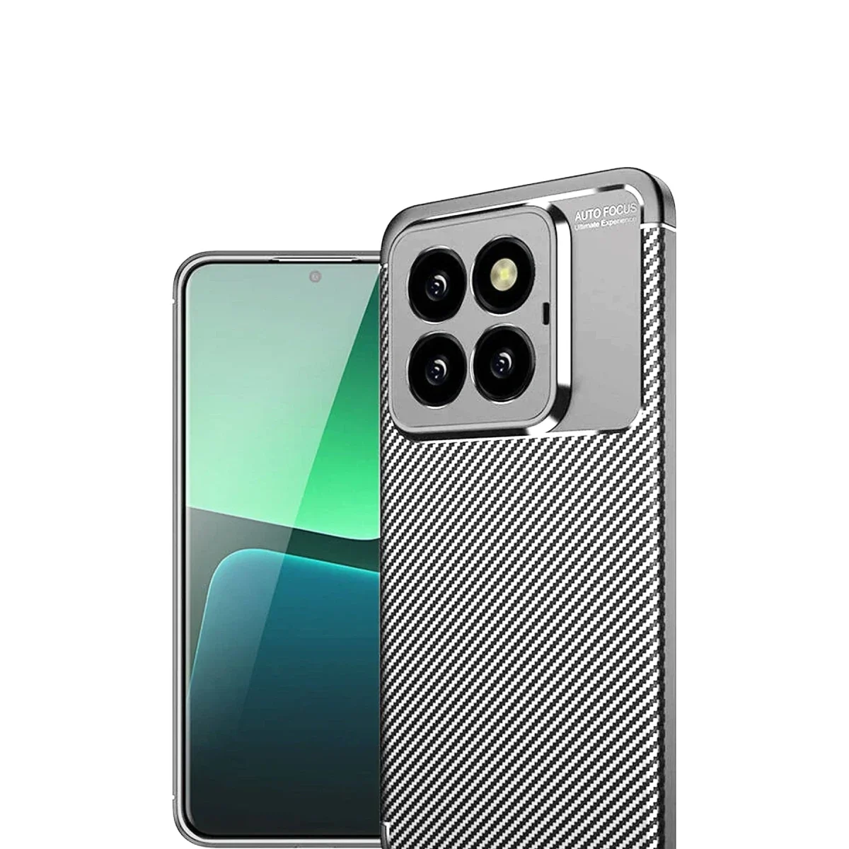 Xiaomi Mi 14T Pro Kılıf Auto Focus Karbon Kapak - Gri görsel 2