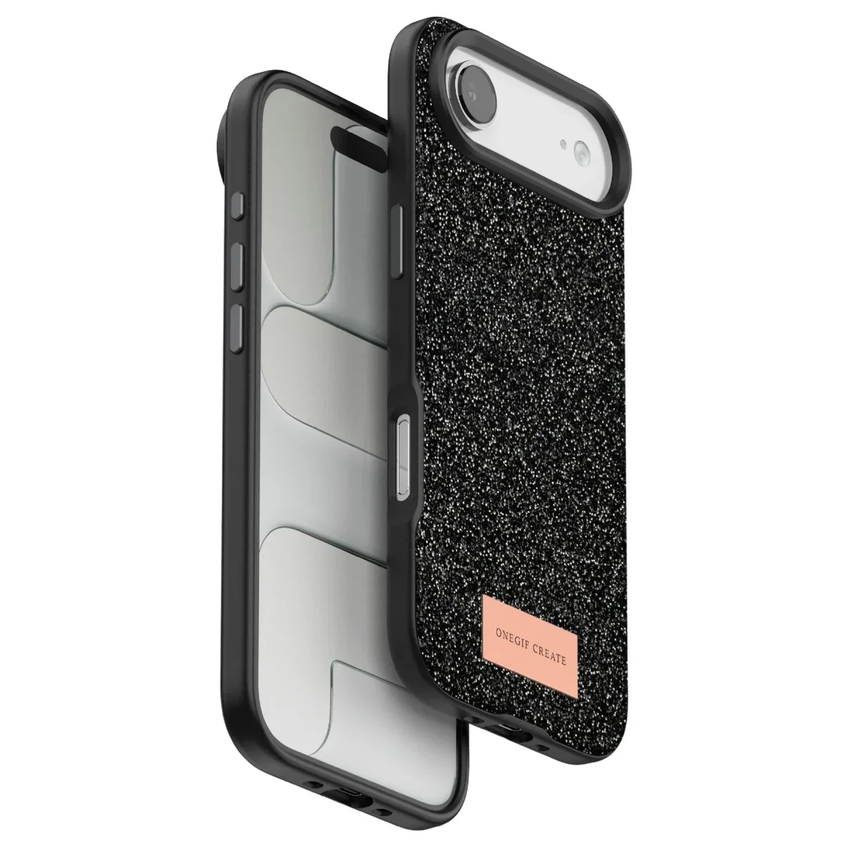 Onegif Apple iPhone 17 Air Bright Simli Kapak - Siyah