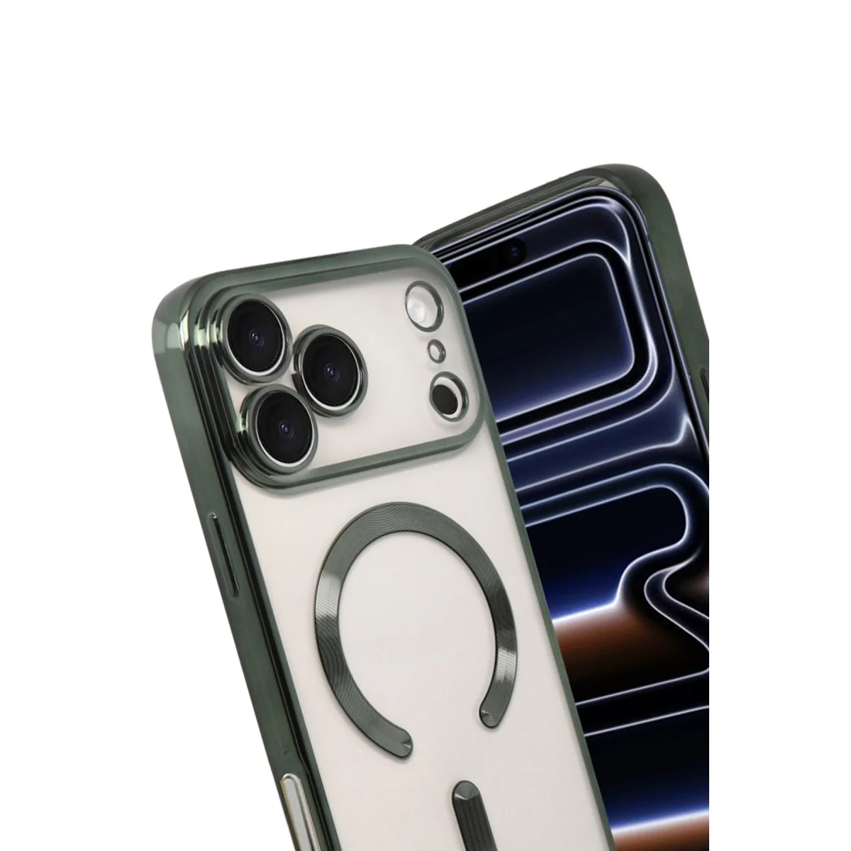 Apple İphone 17 Pro Max Kross Magneticsafe Kapak - Koyu Yeşil görsel 3