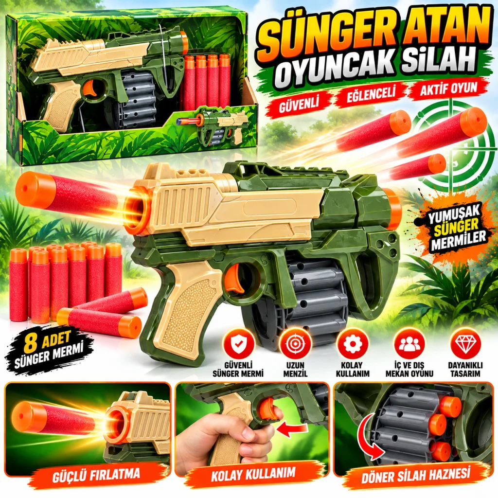 HY6043-1 Sünger Atan Oyuncak Silah