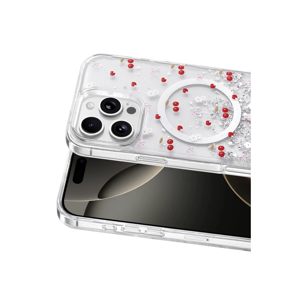 Onegif Apple İphone 16 Pro Max sk Simli Magsafe Kapak - Desen 5 görsel 2