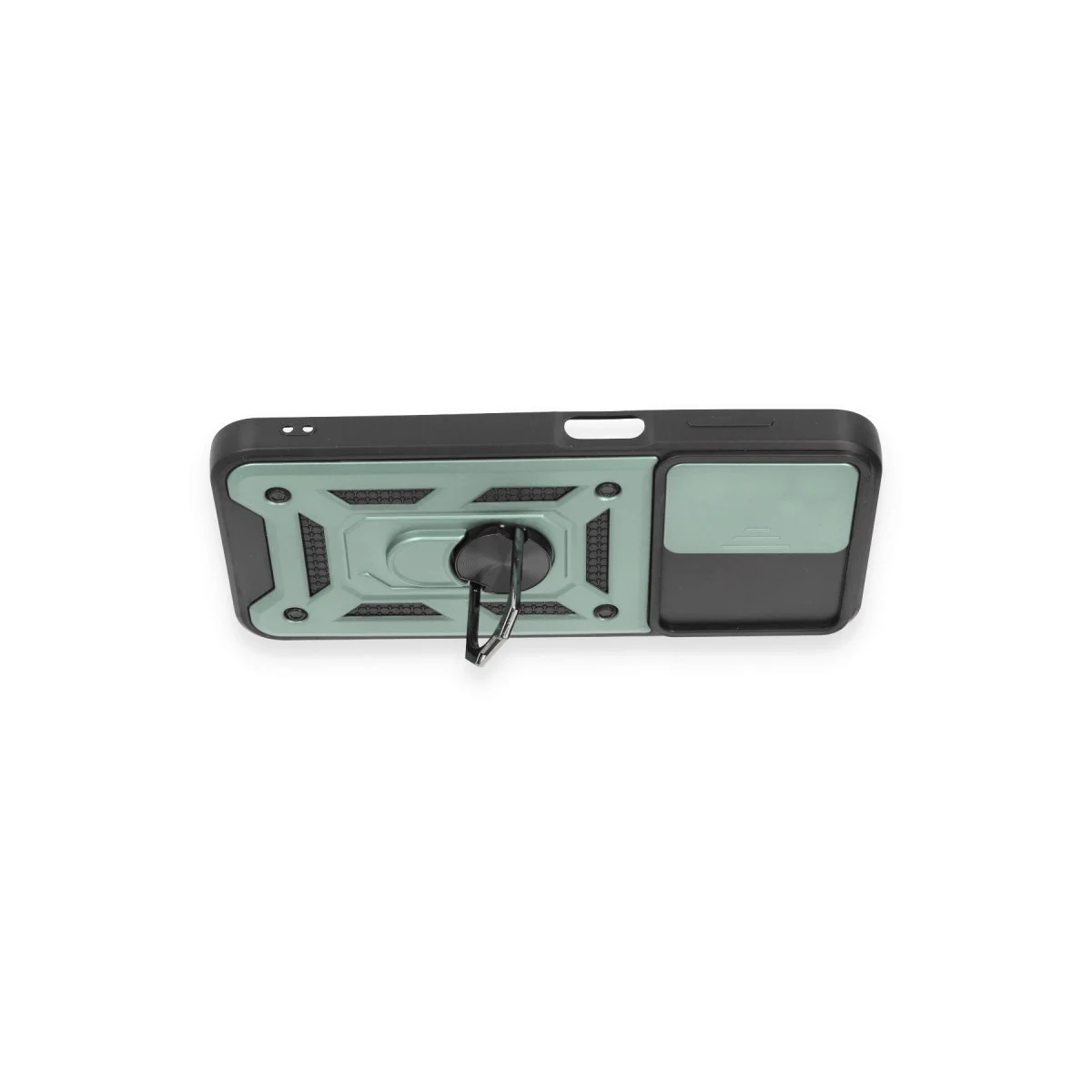 Samsung Galaxy M14 5g Kılıf Pars Lens Yüzüklü Silikon - Yeşil görsel 3