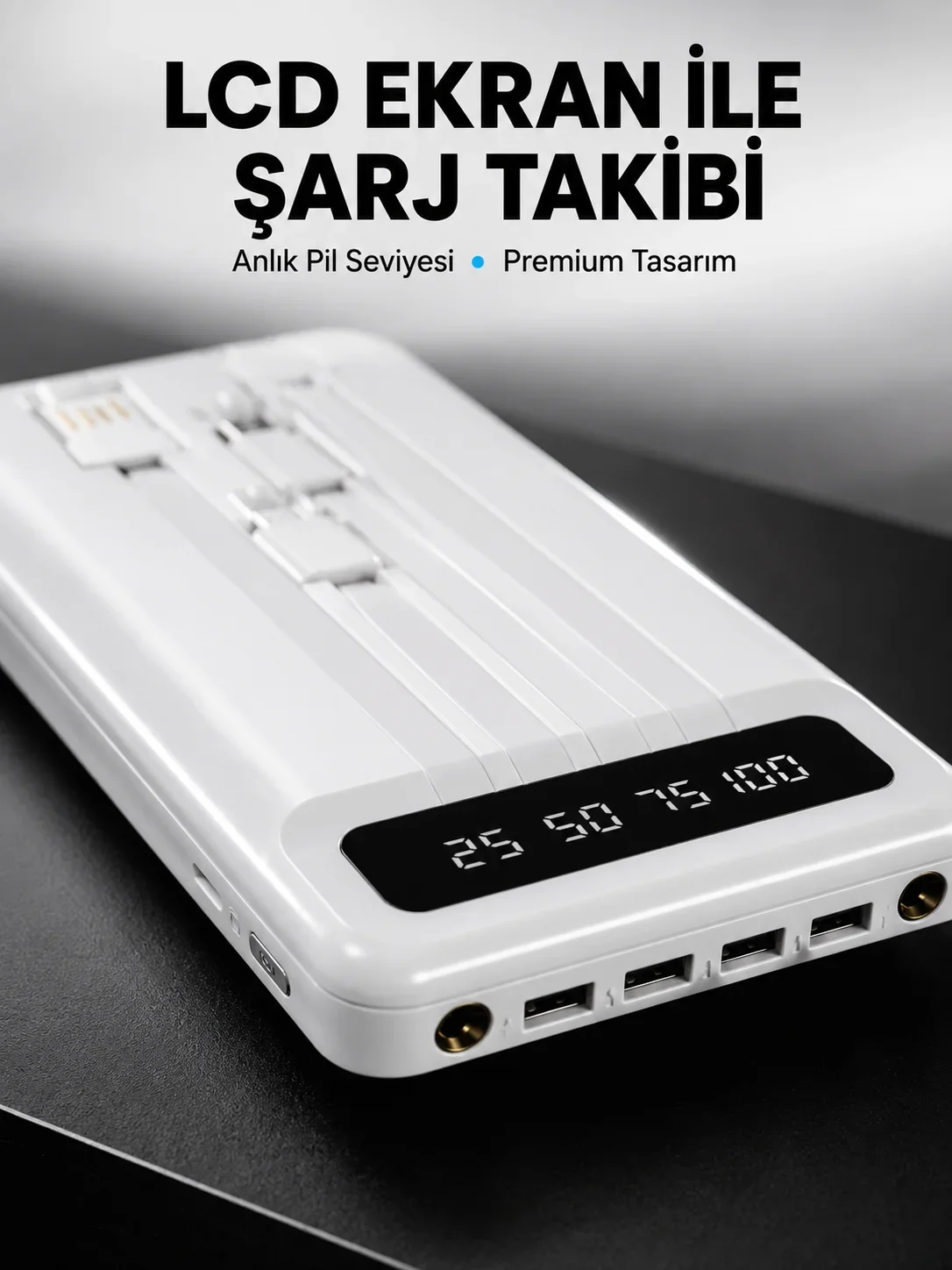 20.000mAh Taşınabilir Powerbank PD Teknolojili Çift USB Çıkışlı Yeni Nesil
