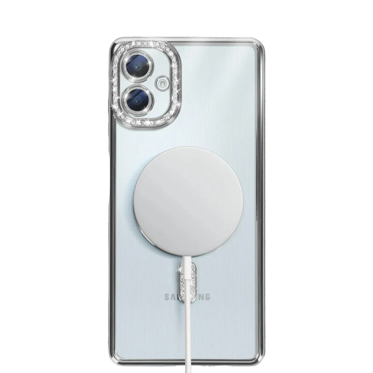 Samsung Galaxy A06 Joke Simli Magneticsafe Kılıf - Gümüş görsel 5