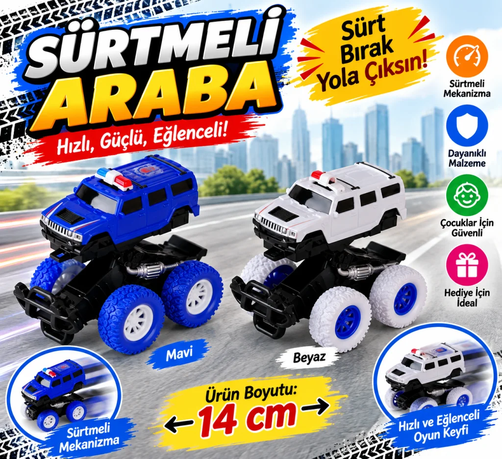 HF568-9 SÜRTMELİ ARABA (adet fiyatıdır) görsel 2