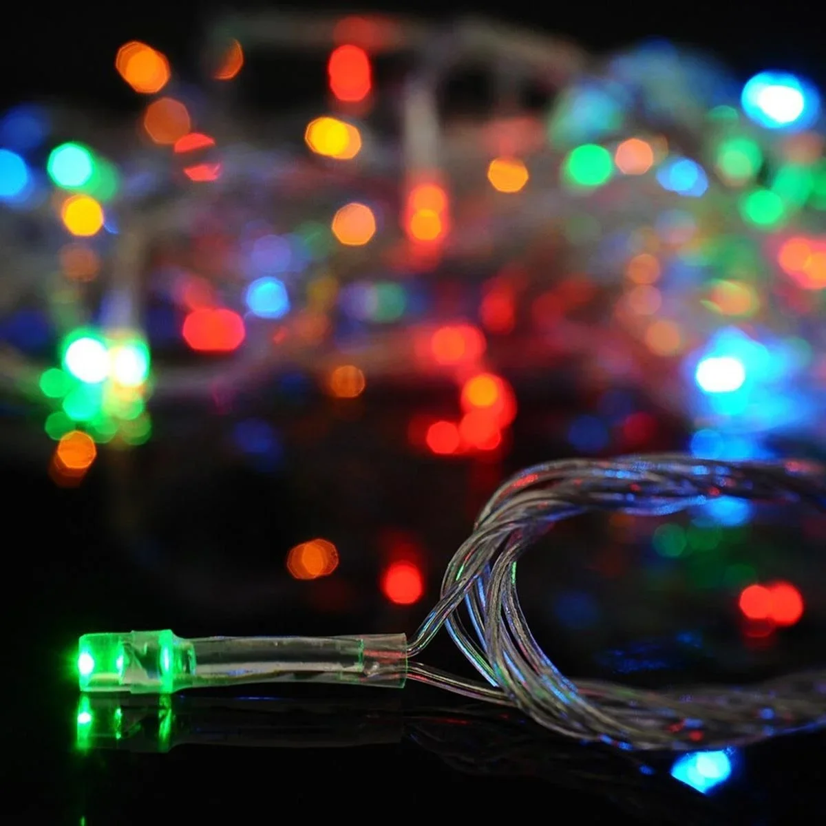 10 Metre 100 Ledli 8 Fonksiyonlu Karışık Renkli RGB Led Lamba görsel 5
