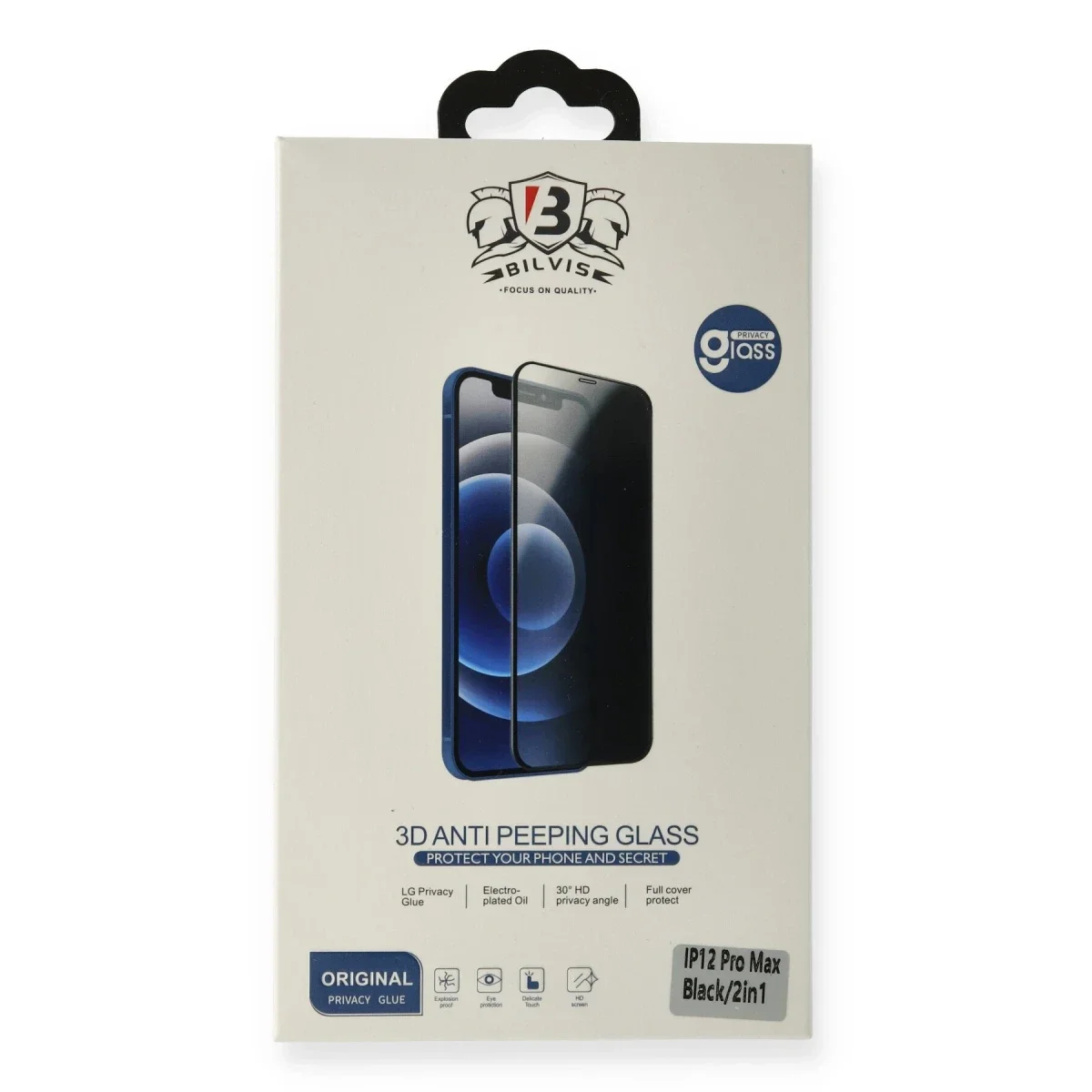 Apple iPhone 12 Pro Max Bilvis Hayalet Cam Ekran Koruyucu görsel 2