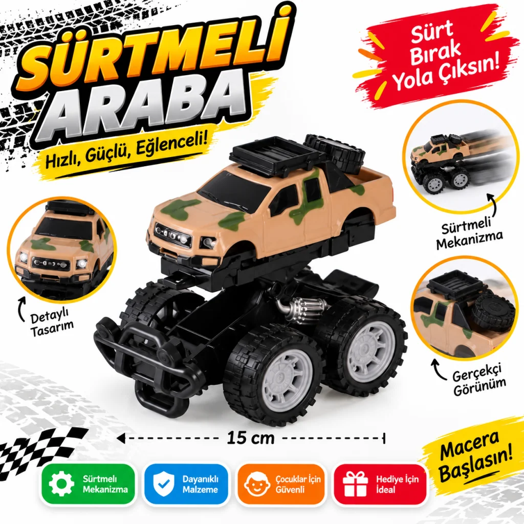 HF568-13-15 SÜRTMELİ ARABA (adet fiyatıdır) görsel 3