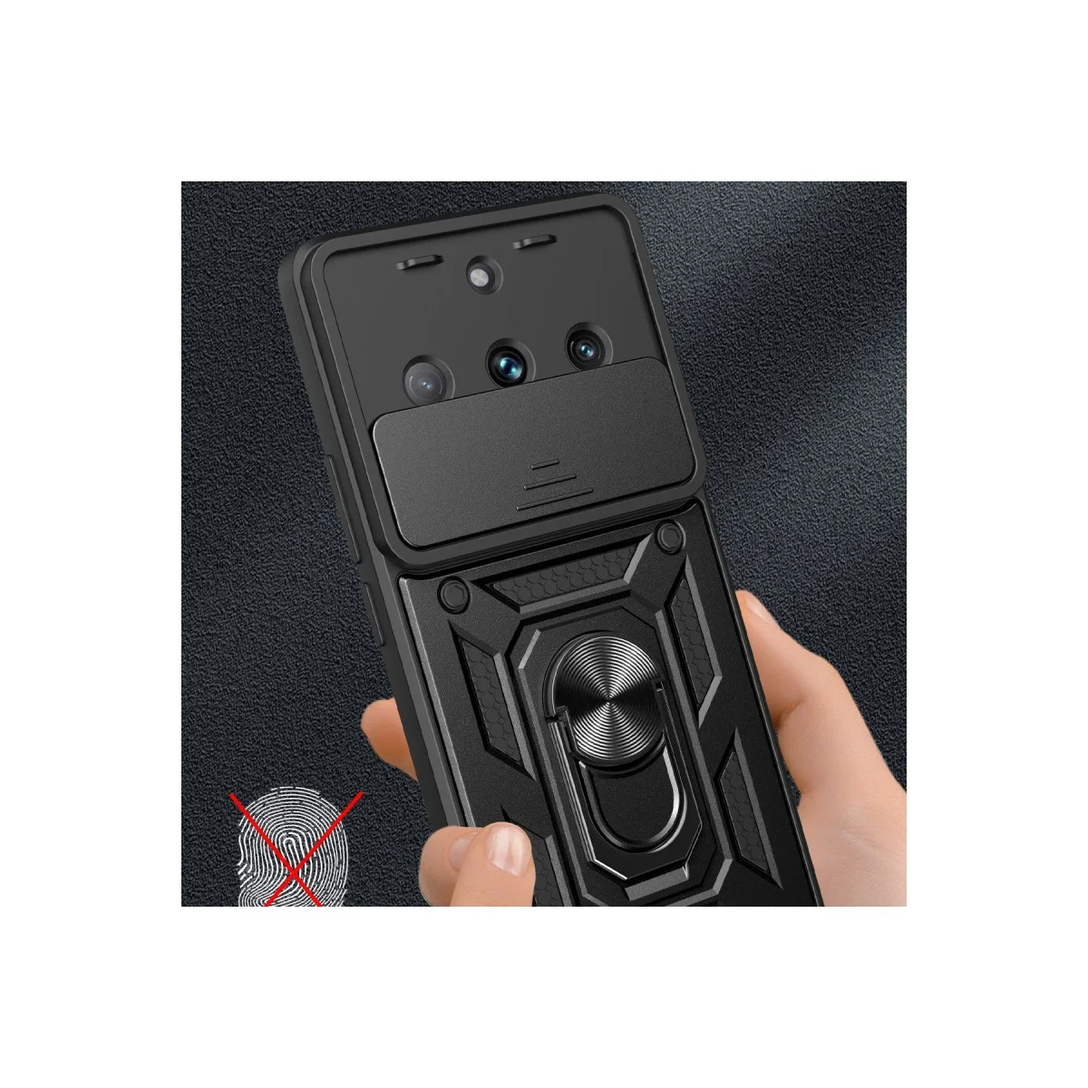 Realme 11 Pro Kılıf Pars Lens Yüzüklü Silikon - Gümüş görsel 2