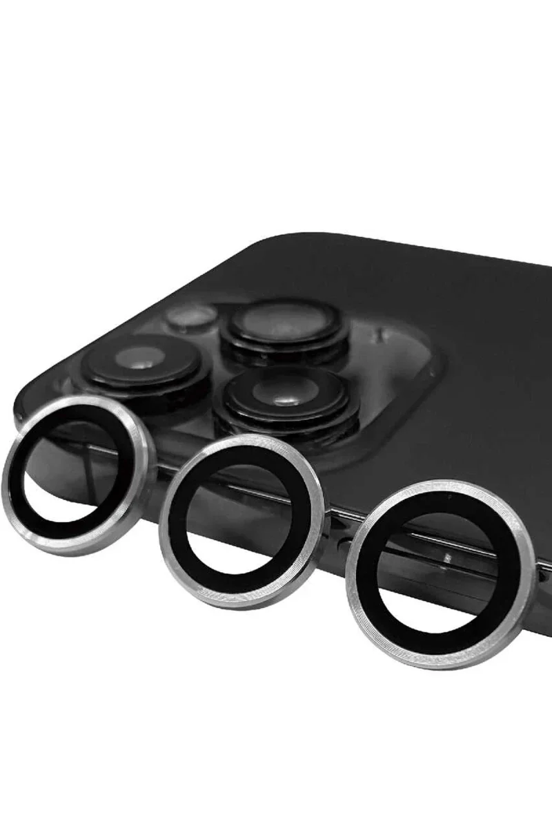 Apple iPhone 13 Pro Max Raze Metal Kamera Lens - Gümüş