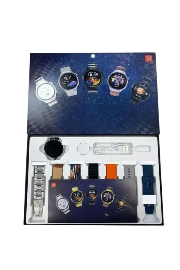 Unı Yuvarlak Ekranlı 7 Kordonlu Akıllı Saat GPS Destekli Çoklu Kordon Seçeneği görsel 4