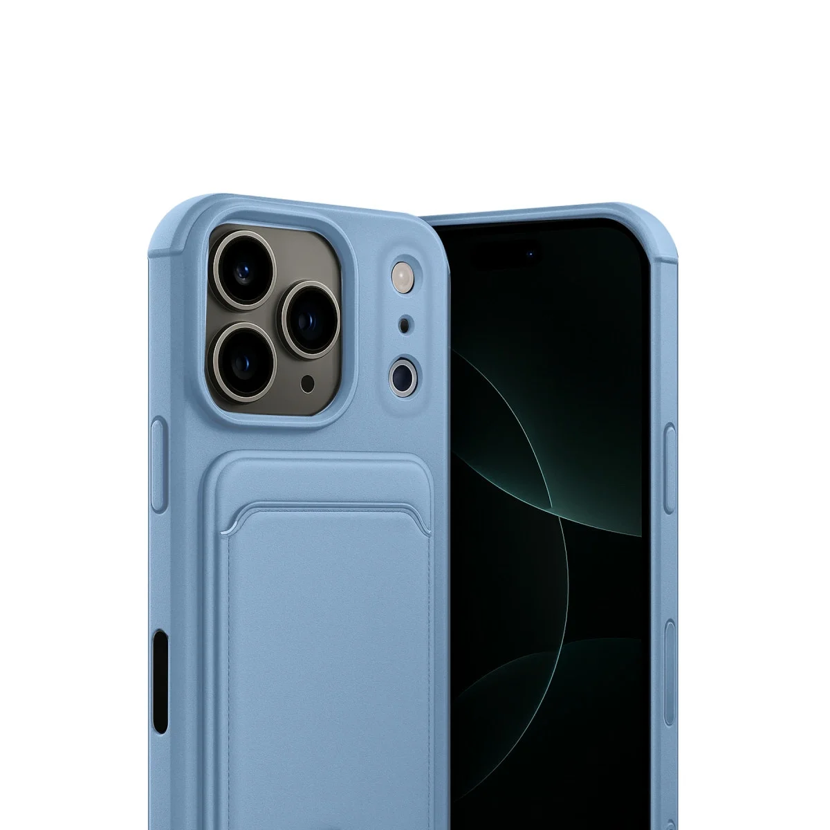 Apple İphone 17 Pro Max Kelvin Kartvizitli Silikon - Mavi görsel 2